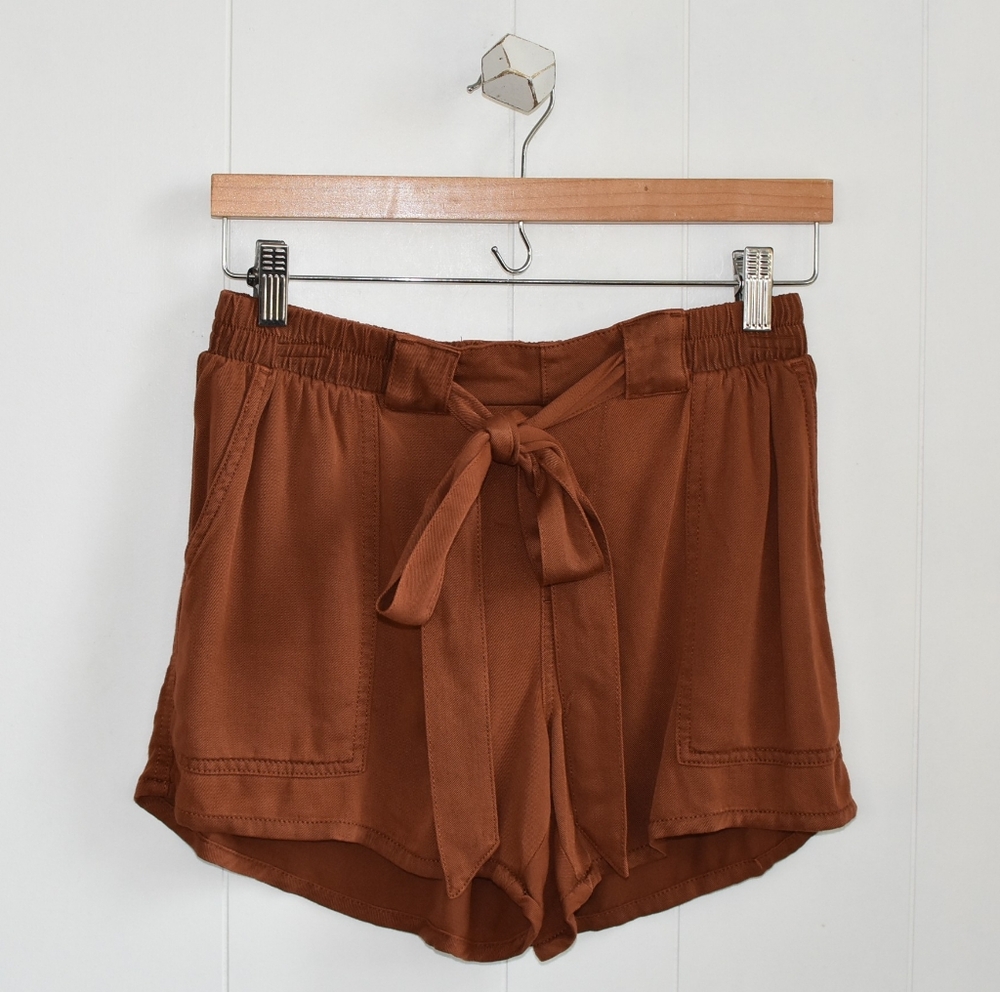 A.N.A Brown Tie-Waist Shorts
